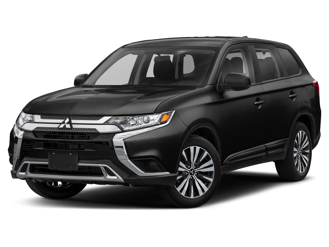 2020 Mitsubishi Outlander ES in Labrador Black Metallic — front three-quarter view