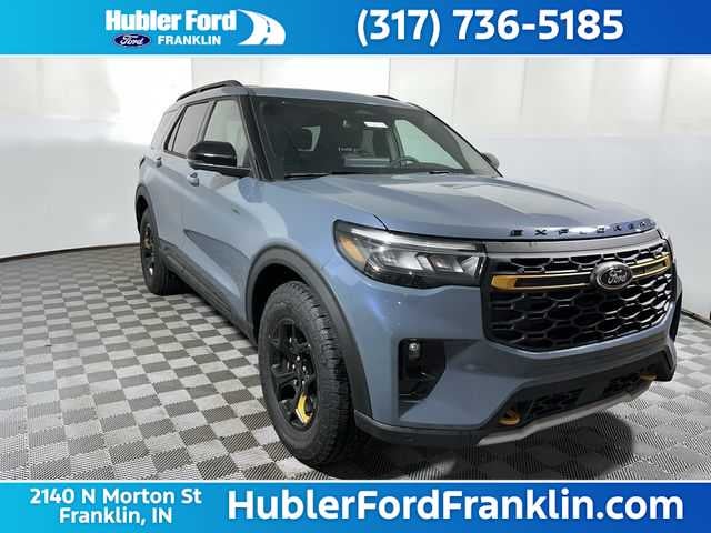 2026 Ford Explorer Tremor in Vapor Blue Metallic — front three-quarter view