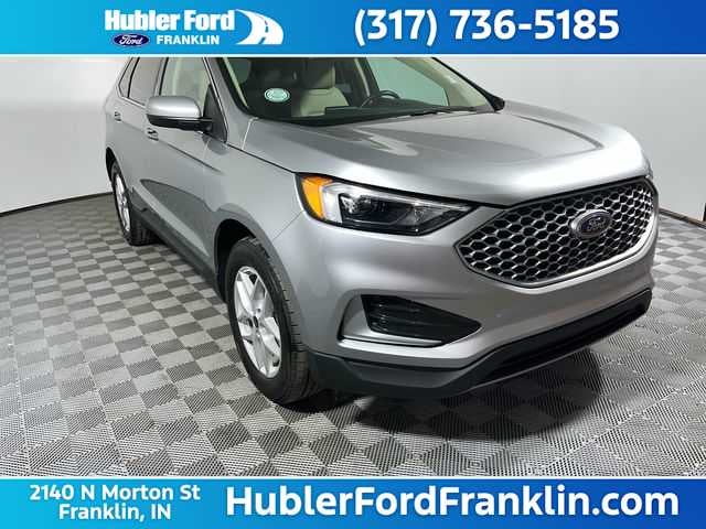 2023 Ford Edge SEL in Iconic Silver — front three-quarter view