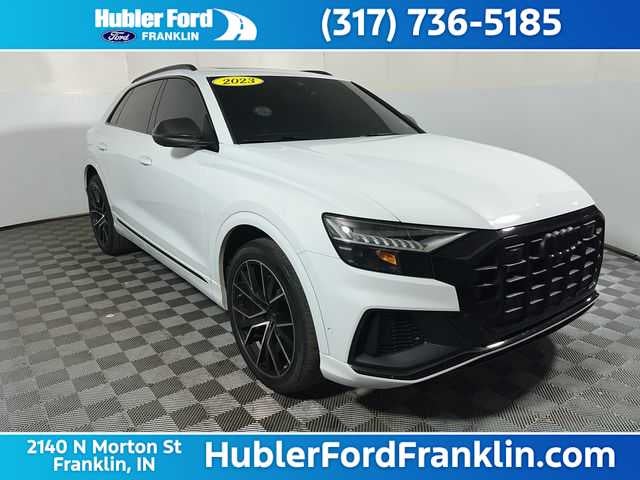 2023 Audi SQ8 Prestige in Carrara White — front three-quarter view