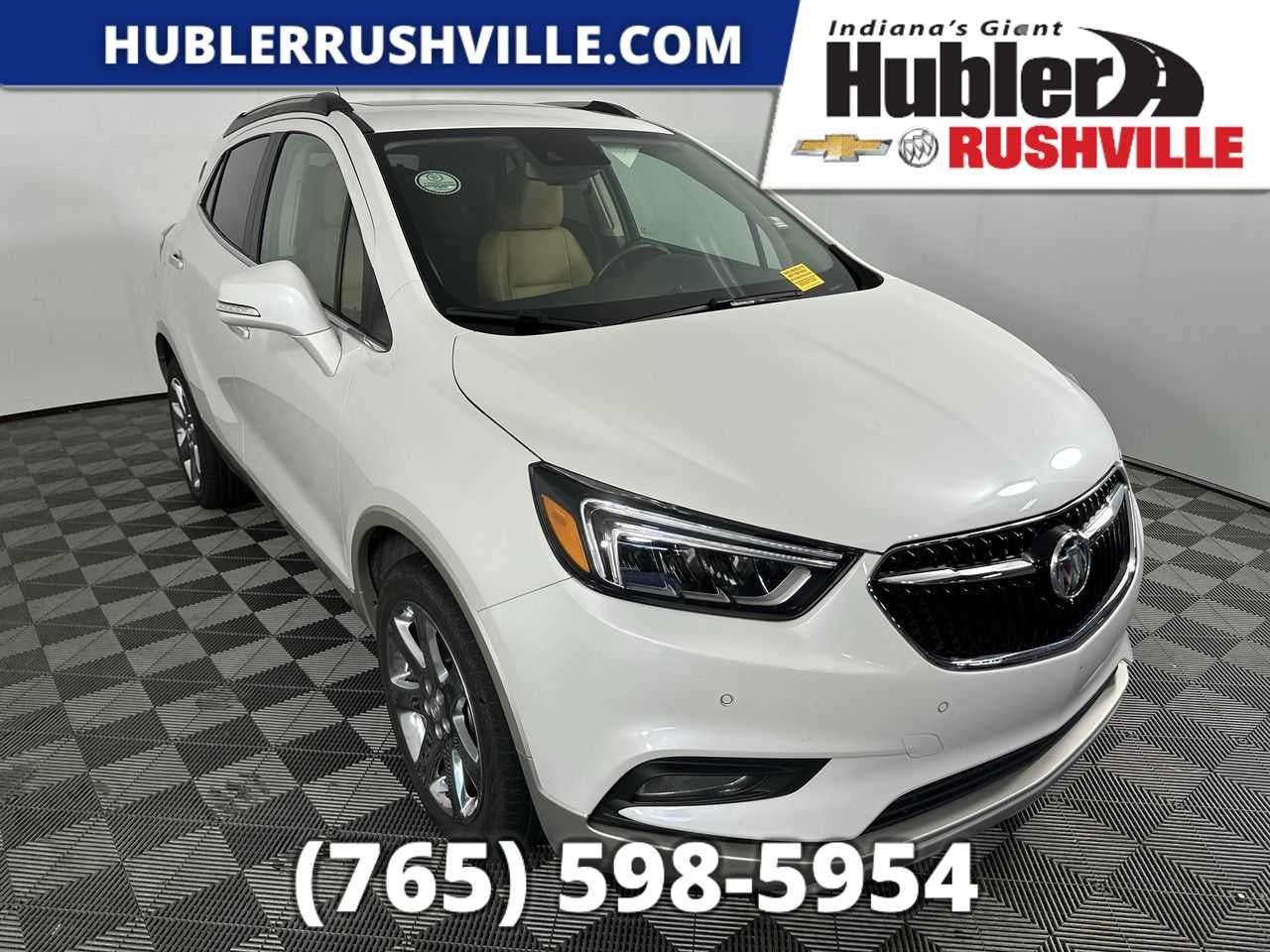 2017 Buick Encore Premium in Includes (Bqx) Satin Nickel Metallic Lower Exterior Accent Color, Paint Code W733j. — front three-quarter view