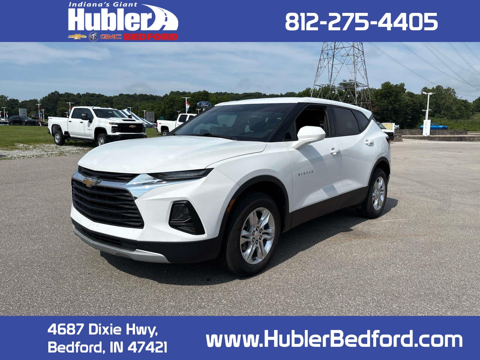 2022 Chevrolet Blazer 2LT in Summit White — front three-quarter view