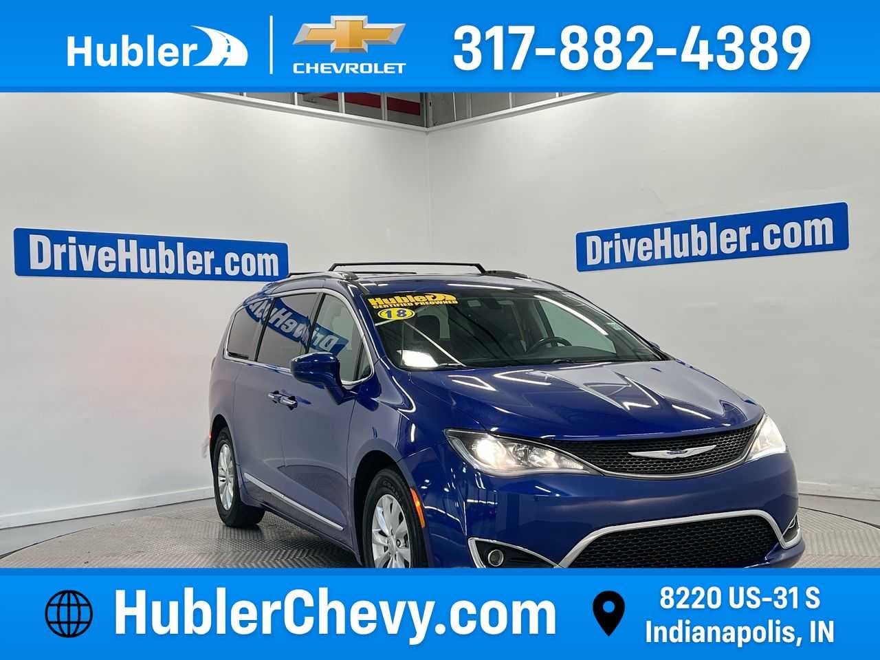 2018 Chrysler Pacifica Touring L Plus in Blue Streak Metallic — front three-quarter view