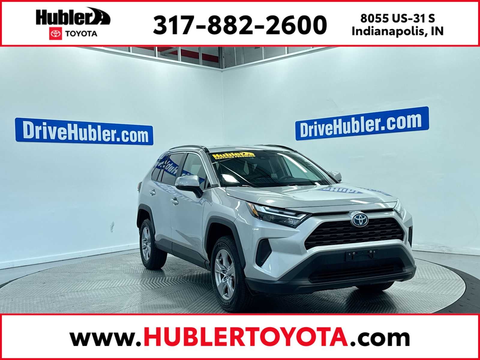 2024 Toyota RAV4 Hybrid XLE in Silver Sky Metallic — front three-quarter view
