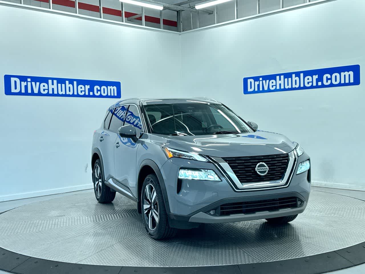 2021 Nissan Rogue SL in Boulder Gray Pearl — front three-quarter view