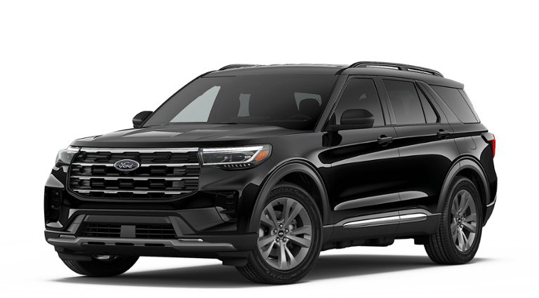 2026 Ford Explorer Active in Agate Black Metallic — front three-quarter view