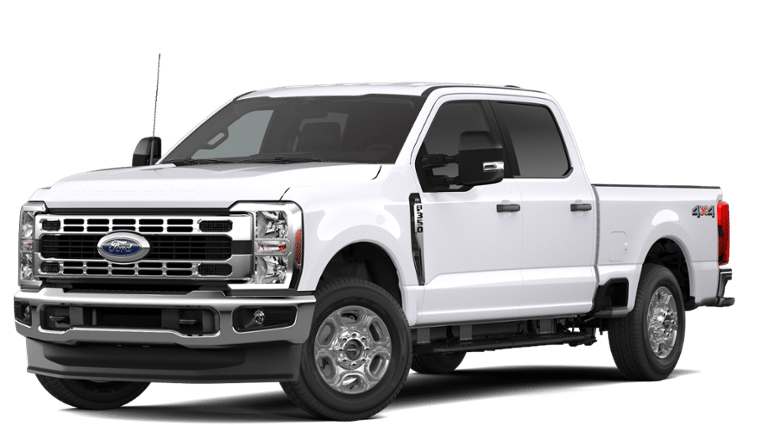2026 Ford Super Duty F-350 XLT in Oxford White — front three-quarter view