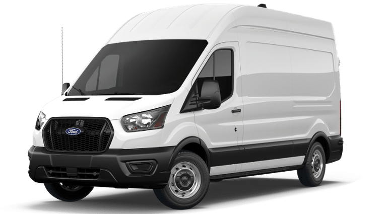 2026 Ford Transit Commercial Cargo Van in Oxford White — front three-quarter view