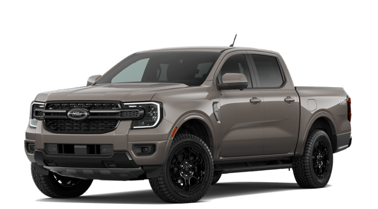2026 Ford Ranger Lariat in Marsh Gray — front three-quarter view