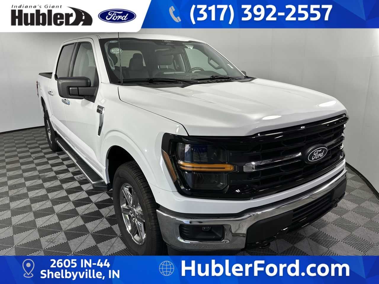 2025 Ford F-150 XLT in Oxford White — front three-quarter view