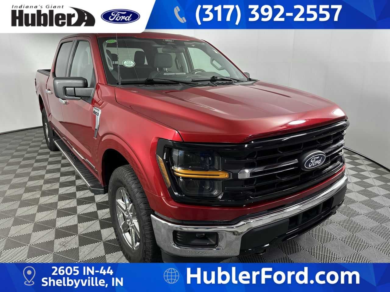 2025 Ford F-150 XLT in Rapid Red Metallic Tinted Clearcoat — front three-quarter view