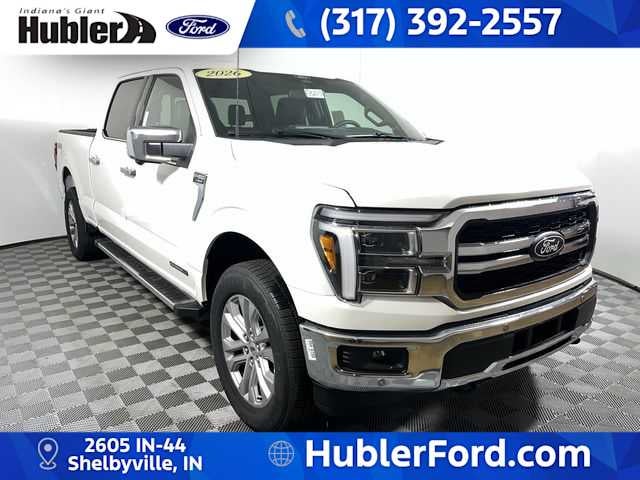2026 Ford F-150 Lariat in Star White Metallic Tri-Coat — front three-quarter view