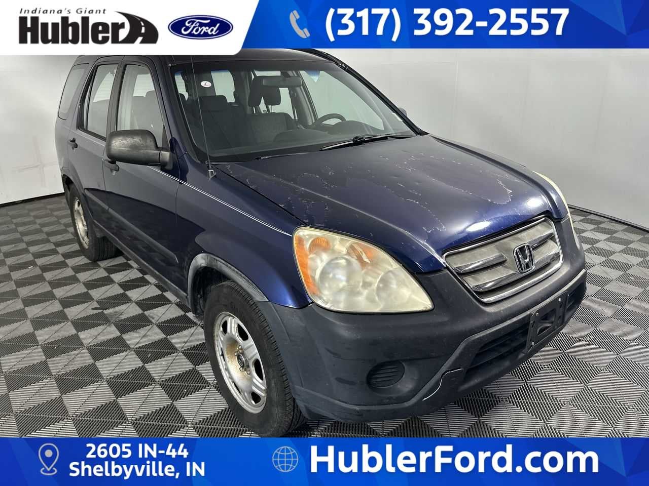 2005 Honda CR-V LX in Blueprint — front three-quarter view
